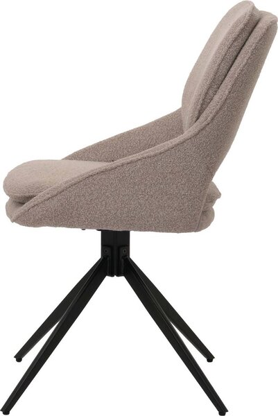 Sada 6 jídelních židlí HWC-N73, kuchyňská židle, otočná s automatickým vrácením, tkanina/textil boucle (540g/m²) Oeko-Tex béžová