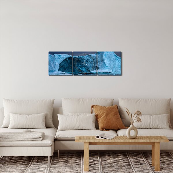 Obraz - Ledová jeskyně (s hodinami) (90x30 cm)