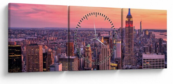 Obraz - New York (s hodinami) (90x30 cm)