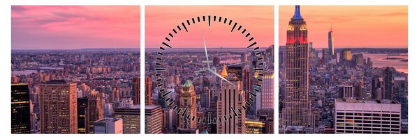 Obraz - New York (s hodinami) (90x30 cm)