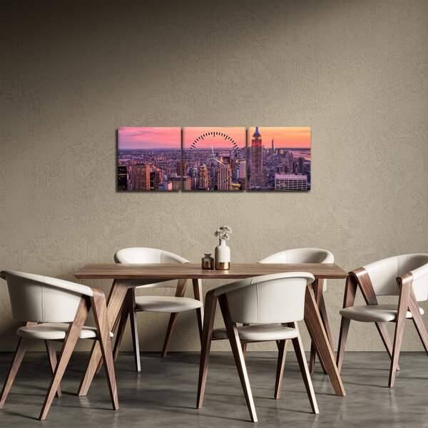 Obraz - New York (s hodinami) (90x30 cm)