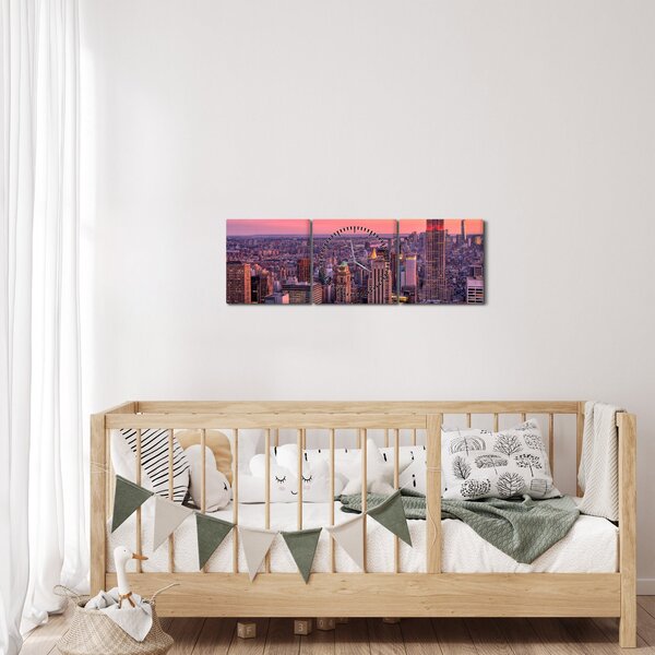Obraz - New York (s hodinami) (90x30 cm)