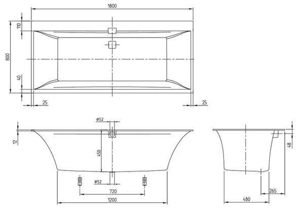 Villeroy & Boch Squaro Edge 12 obdélníková vana 180x80 cm bílá UBQ180SQE2DV-01