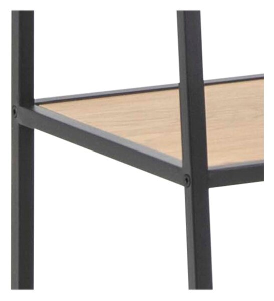 Regál v dekoru dubu v černo-přírodní barvě 77x175 cm Seaford – Actona