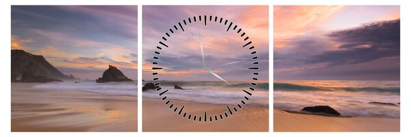 Obraz - Praia da Adraga (s hodinami) (90x30 cm)
