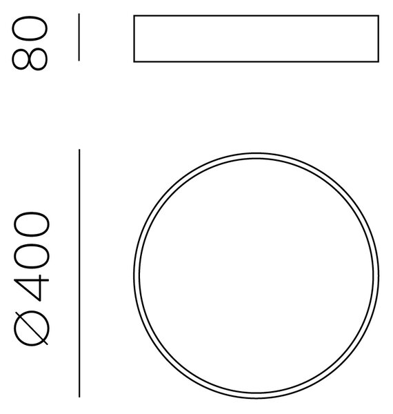 ACB Iluminacion Stropní LED svítidlo MINSK, ⌀ 40 cm, 22W, CRI90 Barva: Černá, Teplota světla: 3000K - teplá bílá, Stmívání, řízení: ON/OFF (bez stmívání)