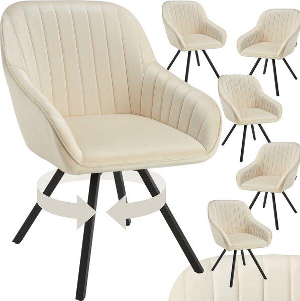 Tectake® Otočné křeslo Snug čalouněné, sametový vzhled 58 x 58 x 82 cm