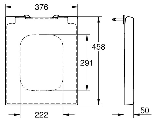 Grohe Cube Ceramic záchodové prkénko s pomalým sklápěním bílá 39488000