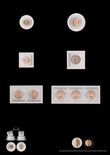 ACB Iluminacion Zapuštěné LED bodové svítidlo MOVE, š. 64 mm, 5W, CRI90, IP44 Barva: Černá, Teplota světla: 2700K - teplá bílá, Stmívání, řízení: TRIAC