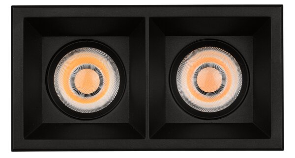 ACB Iluminacion Zapuštěné LED bodové svítidlo MOVE, š. 16 cm, 2x12W, CRI90 Barva: Černá, Teplota světla: 2700K - extra teplá bílá, Stmívání: DALI/PUSH