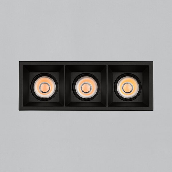 ACB Iluminacion Zapuštěné LED bodové svítidlo MOVE, š. 23 cm, 3x12W, CRI90, IP44 Barva: Černá, Teplota světla: 2700K - teplá bílá, Stmívání, řízení: ON/OFF (bez stmívání)