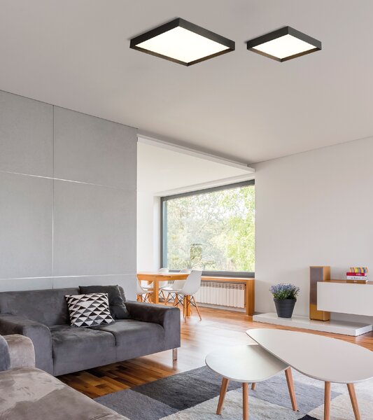 ACB Iluminacion Stropní LED svítidlo MUNICH, š. 40 cm, 26W, CRI90 Barva: Černá, Stmívání, řízení: ON/OFF (bez stmívání)