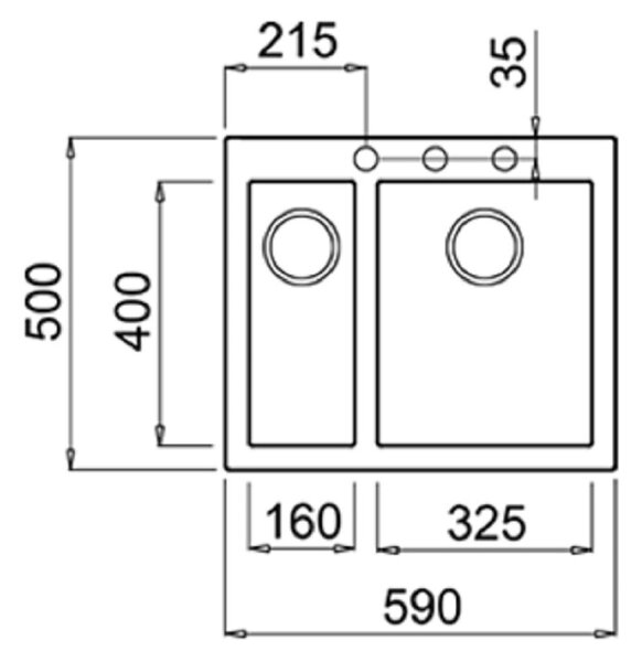 Teka Forsquare dřez tegranit 59x50 cm černá 115260019