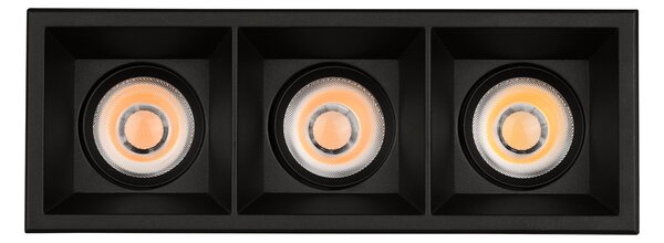 ACB Iluminacion Zapuštěné LED bodové svítidlo MOVE, š. 23 cm, 3x12W, CRI90 Barva: Černá, Teplota světla: 2700K - extra teplá bílá, Stmívání: ON/OFF