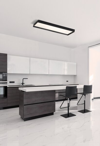 ACB Iluminacion Stropní LED svítidlo MUNICH, š. 90 cm, 36W, CRI90 Barva: Černá, Teplota světla: 3000K - teplá bílá, Stmívání, řízení: ON/OFF (bez stmívání)