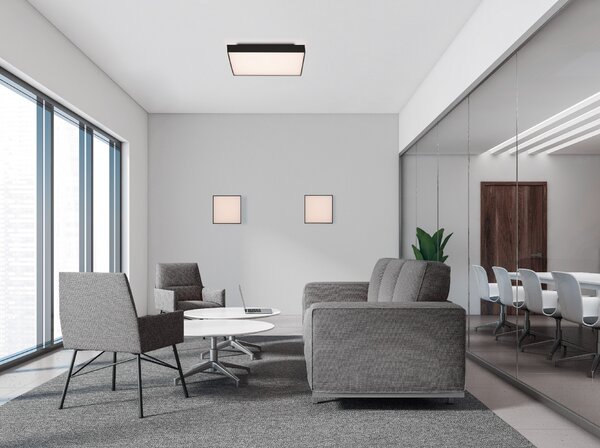 ACB Iluminacion Stropní LED svítidlo OPORTO, š. 40 cm, 40W + 5W, CRI90, CCT switch 2700-3000K Barva: Bílá, Stmívání, řízení: ON/OFF (bez stmívání)