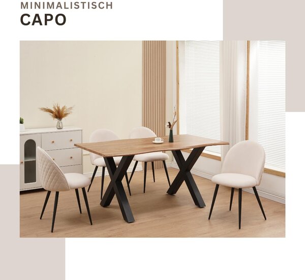 Židle do jídelny Albatros s látkovým potahem Capo Beige - látka Stylový vintage design, látkový potah, čalouněná židle testovaná SGS - moderní židle do kuchyně, jídelny nebo jídelního stolu