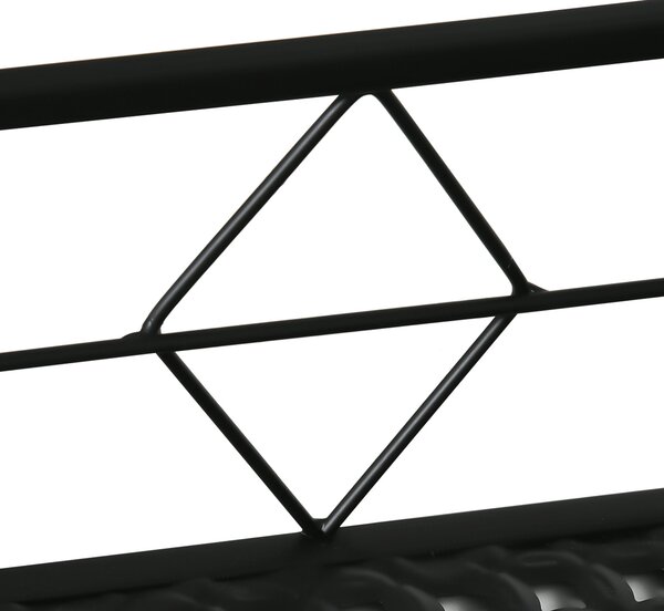 Outsunny Zahradní Hrnce s Háčky na Zábradlí, Kovový Držák na Květináče na Balkón a Terasu, Nosnost až 20kg, 100x31x12cm, Černá | Aosom