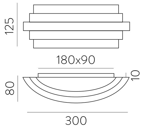 ACB Iluminacion Nástěnné LED svítidlo LUXUR, š.30 cm, 20W, CRI90, CCT switch 2700-3000K Barva: Zlatá, Stmívání, řízení: DALI/PUSH