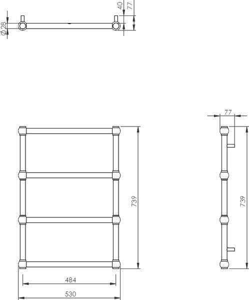 Imers Awena koupelnový radiátor designově 73.8x53 cm chrom G0035307383