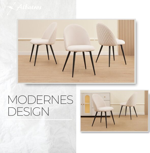 Židle do jídelny Albatros s látkovým potahem Capo Beige - látka Stylový vintage design, látkový potah, čalouněná židle testovaná SGS - moderní židle do kuchyně, jídelny nebo jídelního stolu