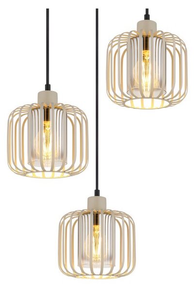 Závěsné svítidlo 3x E27 piesková IP20 GLOBO lighting ALFRED 15758-3H