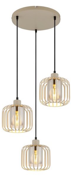 Závěsné svítidlo 3x E27 piesková IP20 GLOBO lighting ALFRED 15758-3H