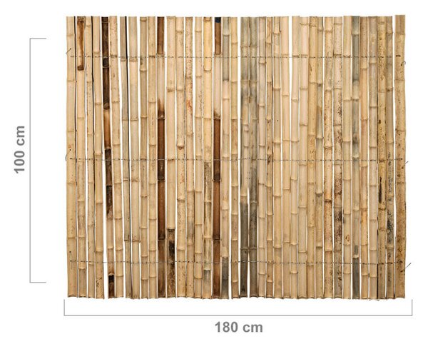 Tmavě hnědá půlkruhová bambusová role Nigra 180 x 200 cm (bambusový plot)