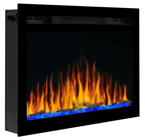 ArtiFlame AF27WR Elektrický vestavný krb s ohřevem 1800 W, realistický efekt plamene, LED osvětlení, dálkové ovládání, časovač, černý