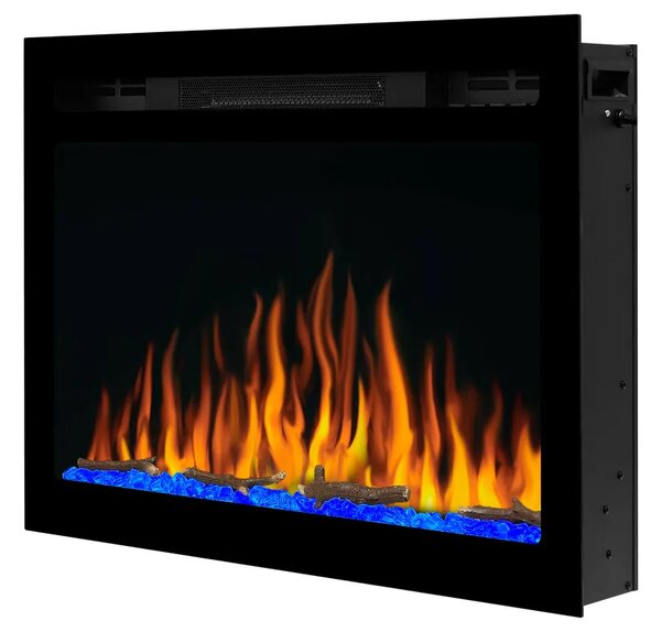 ArtiFlame AF27WR Elektrický vestavný krb s ohřevem 1800 W, realistický efekt plamene, LED osvětlení, dálkové ovládání, časovač, černý