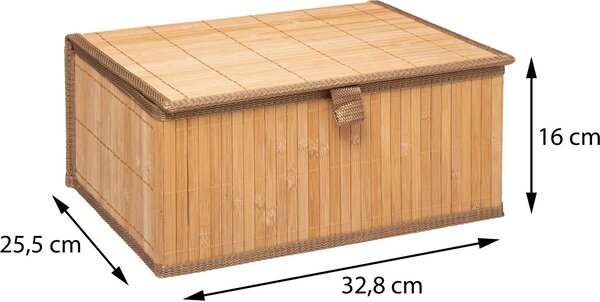 5Five jednoduše inteligentní úložný box 3 Nastavit bambusové kartonové Braun 16cm x 32,8 cm x 25,5 cm