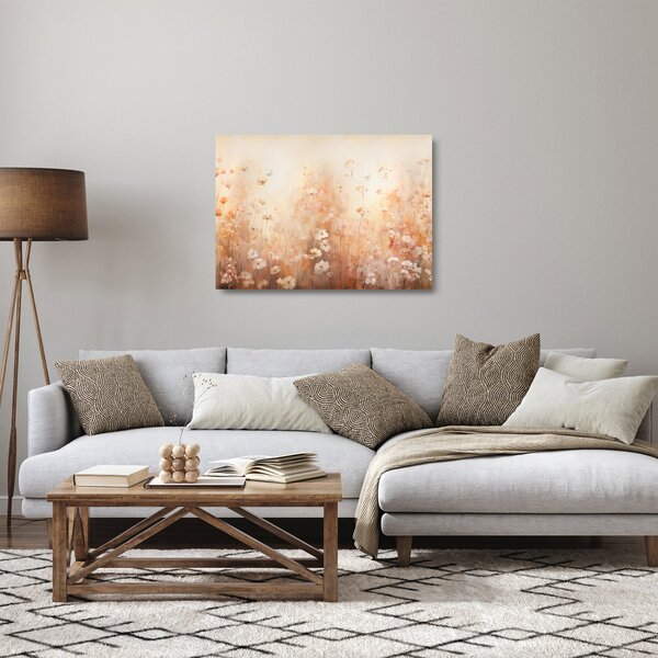 Skleněný obraz - Vzor divokých květin (70x50 cm)