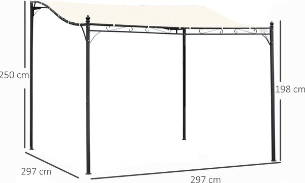 Fortuna Lai Pergola Zahradní altán Střecha Stan Kov, krémová, 297 x 297 cm
