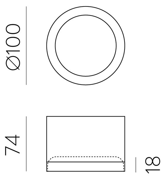 ACB Iluminacion Stropní LED svítidlo TECH, ⌀ 10 cm, 9W, CRI90, IP44 Barva: Černá, Stmívání, řízení: ON/OFF (bez stmívání)