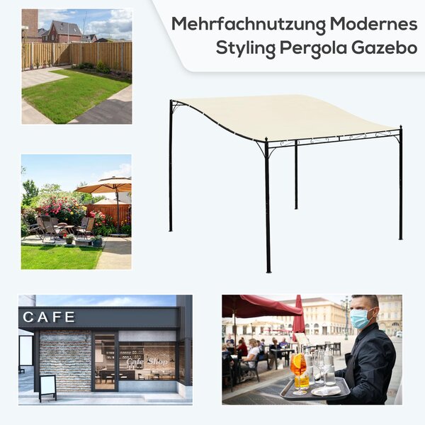 Fortuna Lai Pergola Zahradní altán Střecha Stan Kov, krémová, 297 x 297 cm