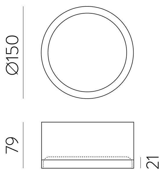 ACB Iluminacion Stropní LED svítidlo TECH, ⌀ 15 cm, 18W, CRI90, IP44 Barva: Bílá, Stmívání, řízení: ON/OFF (bez stmívání)