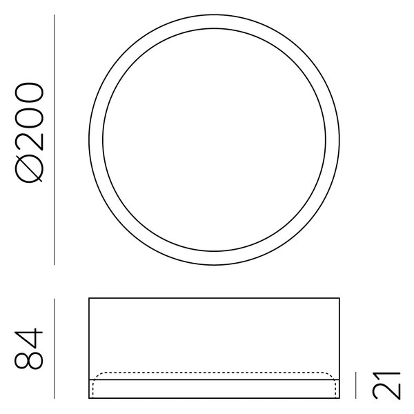 ACB Iluminacion Stropní LED svítidlo TECH, ⌀ 20 cm, 25W, CRI90, IP44 Barva: Černá, Stmívání, řízení: ON/OFF (bez stmívání)