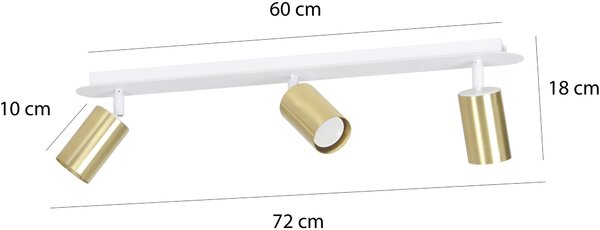 Emibig Zen stropní světlo 3x8 W bílá-zlatá 623/3
