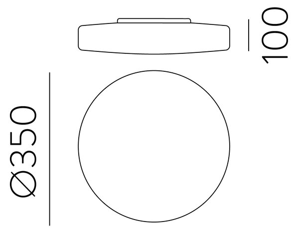 ACB Iluminacion Stropní LED svítidlo MOON, ⌀ 35 cm, 2xE27 15W, IP44