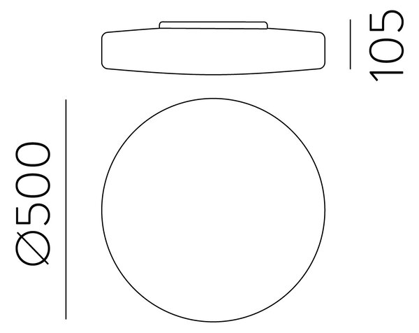 ACB Iluminacion Stropní LED svítidlo MOON, ⌀ 50 cm, 3xE27 15W, IP44