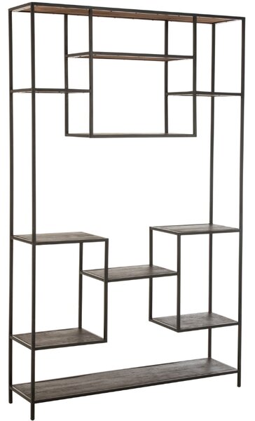 Tmavě hnědý dřevěný regál J-line Roni 119,5 x 30 cm