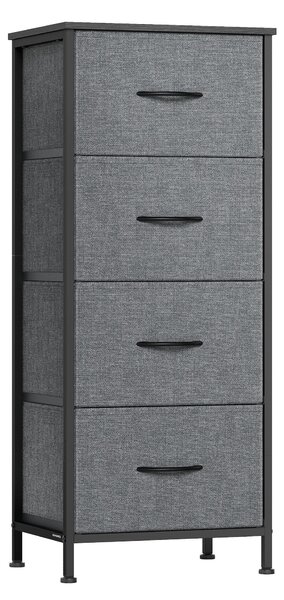 Komoda SONGMICS, skříň, 4 látkové zásuvky, do ložnice, předsíně, obývacího pokoje, šedá