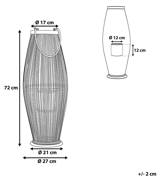Lucerna TAHITI Bambus 72 cm Přírodní