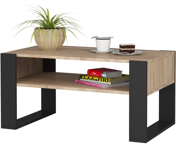 Ak furniture Konferenční stolek DOMI dub sonoma/černý