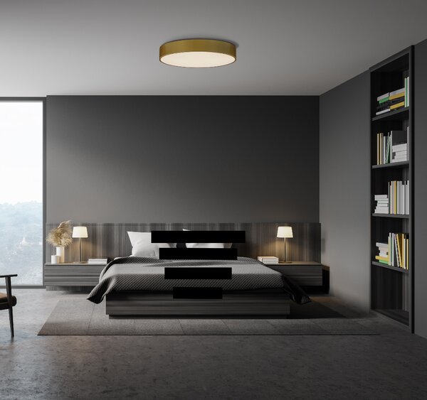 ACB Iluminacion Stropní LED svítidlo ISIA, 67W, ø 80 cm, CRI90, CCT switch 2700-4000K Stmívání, řízení: ON/OFF (bez stmívání), Baldachýn: Černá