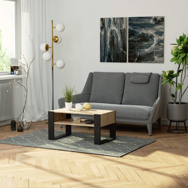 Ak furniture Konferenční stolek DOMI dub sonoma/černý
