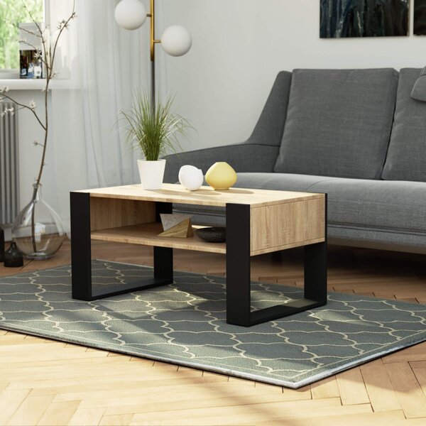 Ak furniture Konferenční stolek DOMI dub sonoma/černý