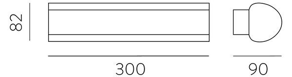ACB Iluminacion Venkovní nástěnné LED svítidlo AKA, š. 30 cm, 20W, CRI90, IP54