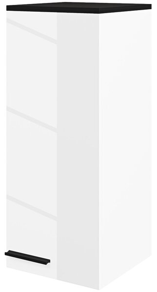 HOMCOM Nástěnná koupelnová skříň, Koupelnové úložiště se 3 policemi a nastavitelnými policemi, 30x32x73 cm, Lesklá bílá | Aosom