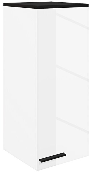 HOMCOM Nástěnná koupelnová skříň, Koupelnové úložiště se 3 policemi a nastavitelnými policemi, 30x32x73 cm, Lesklá bílá | Aosom